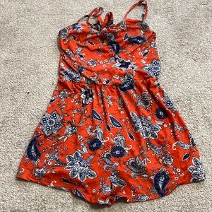 red white & blue patterned romper